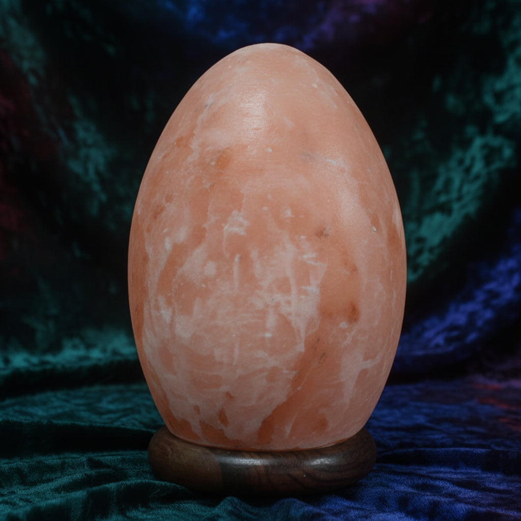 Salt Lamp Egg - Wooden Base