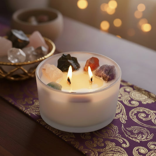Large Chakra Crystal Candles - Seven Charkra