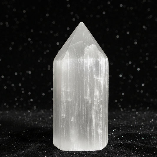 Selenite Pencil Point Tower - 10 cm