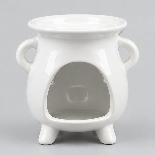Cauldron Oil Burner - Tree of Life - White