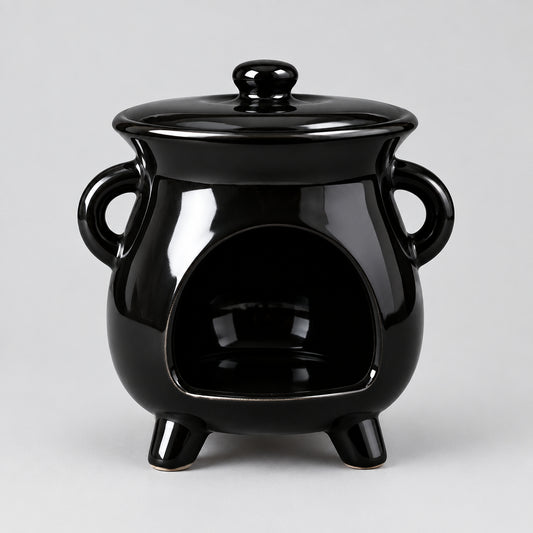 Cauldron Oil Burner - Tree of Life - Black