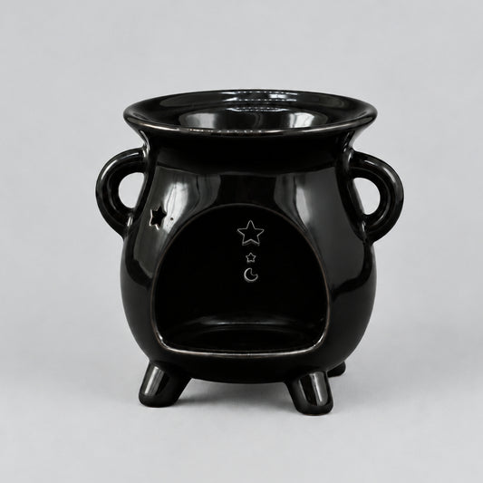 Cauldron Oil Burner - Moon Phase - Black