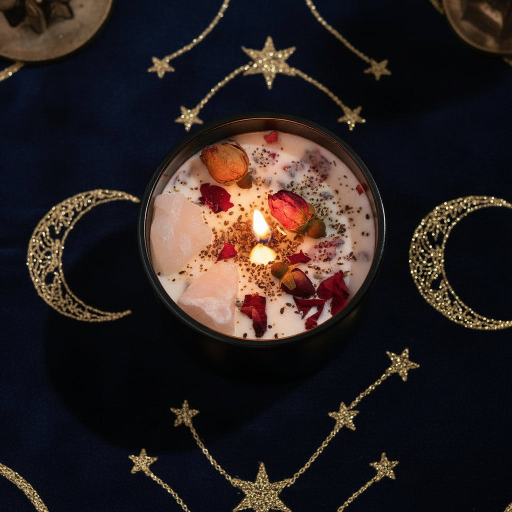 Hop Hare Crystal Magic Flower Candle - The Lovers