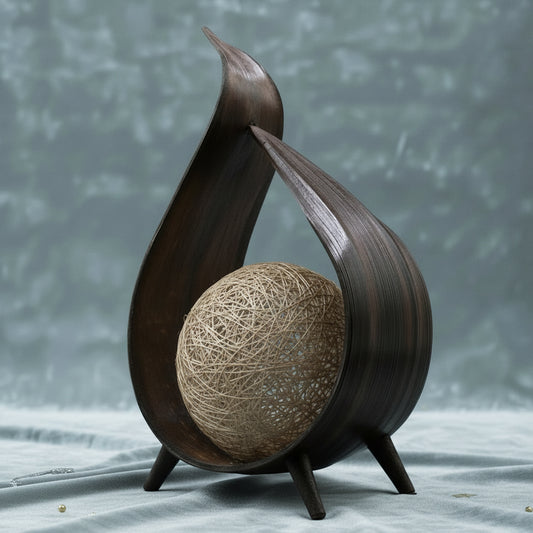 Natural Coconut Lamp - Chocolate Wrapover Twist