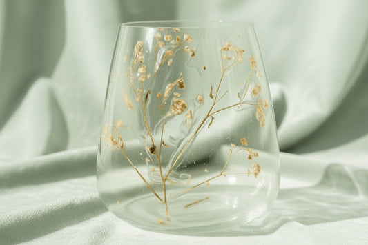 Natural Floral Glass - Vase Candle Holder - Margarita - (12x11cm)