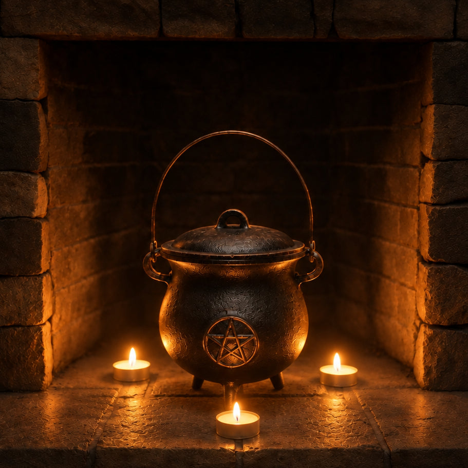 Extra Huge Cast Iron Cauldron with Pentagon 23x18cm (at least 4kg)