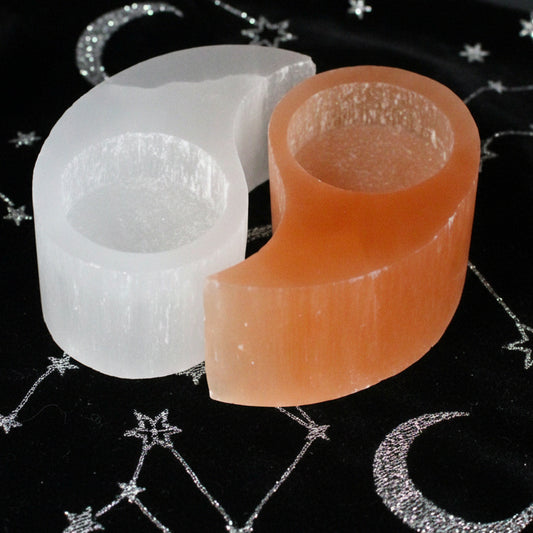 Selenite Yin Yang Candle Holder