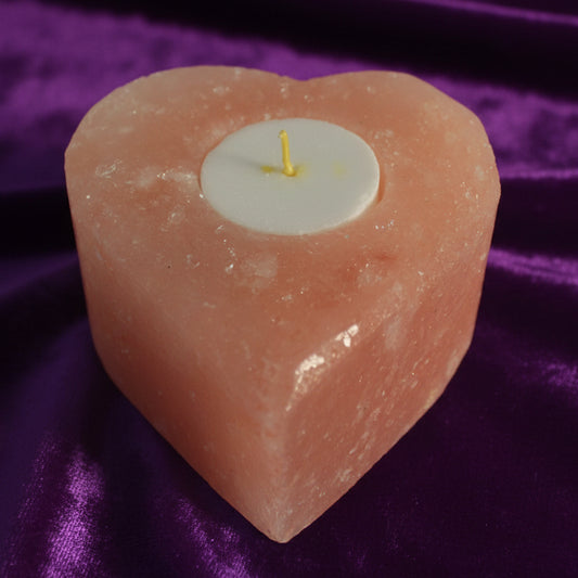 Salt Candle Holder - Med Heart
