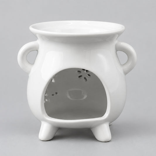 Cauldron Oil Burner - Owl - White