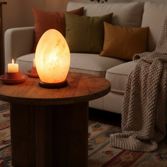 Salt Lamp Egg - Wooden Base