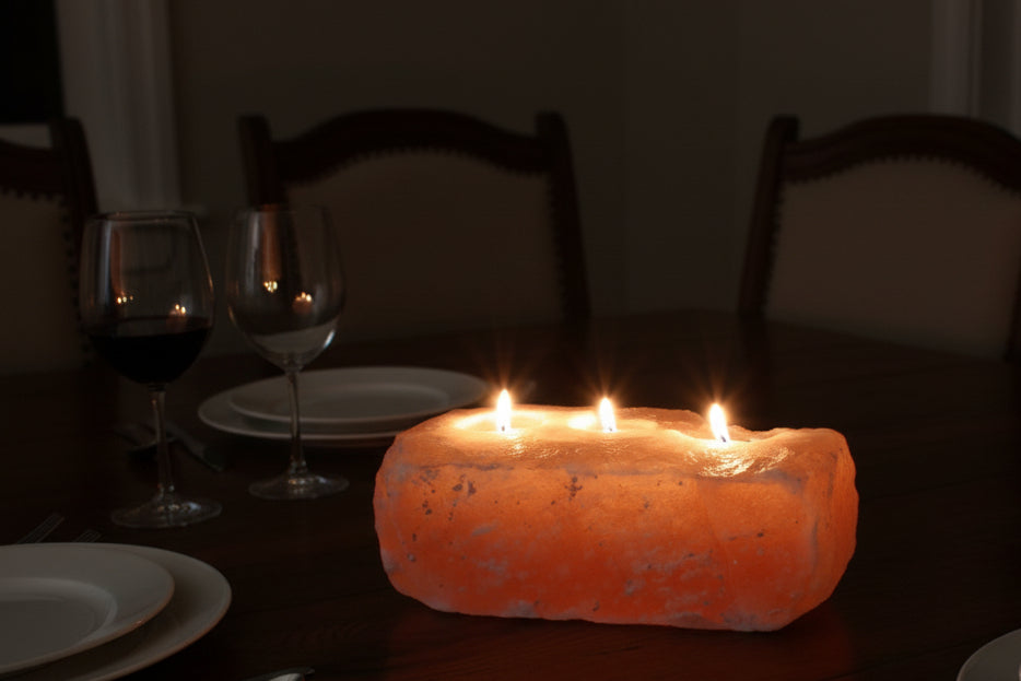 Natural Salt Candle Holder - 3 holes