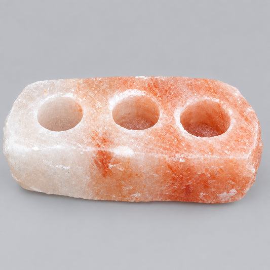 Natural Salt Candle Holder - 3 holes
