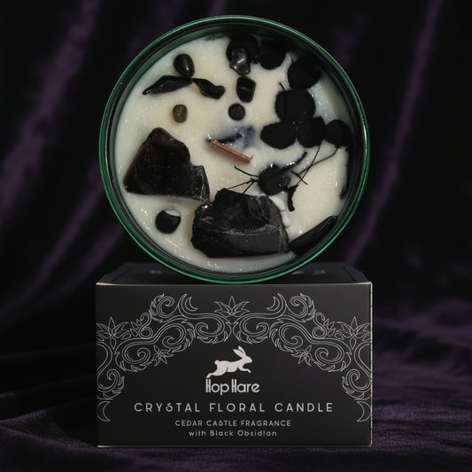 Hop Hare Crystal Magic Flower Candle - The Knight of Swords