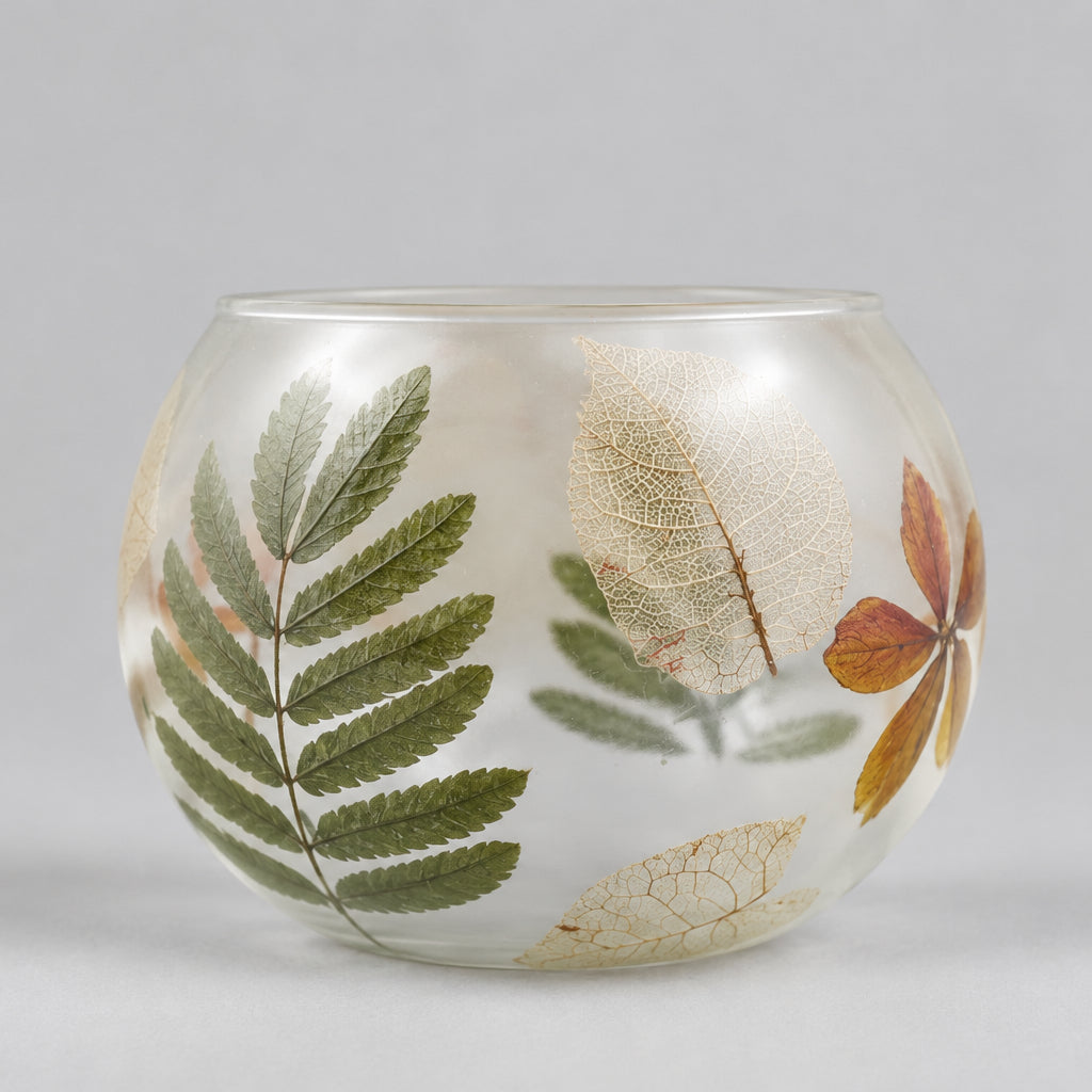 Natural Floral Glass - Bowl Candle Holder - Primavera  - (8x10cm)