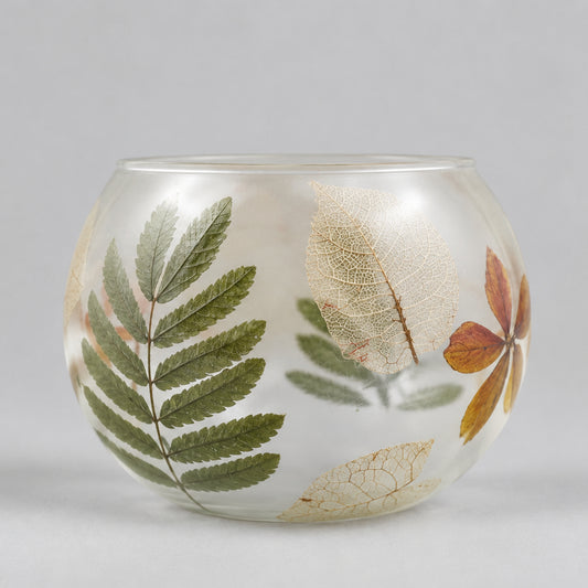 Natural Floral Glass - Bowl Candle Holder - Primavera  - (8x10cm)