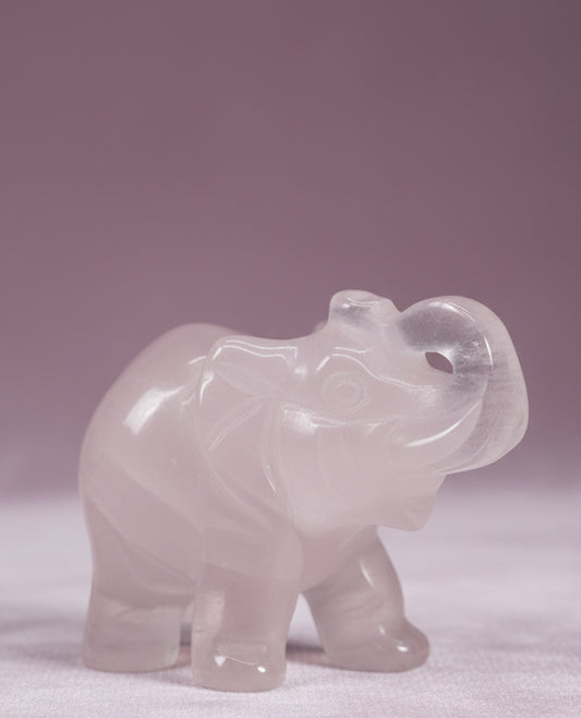Gemstone Lucky Elephant - Rose Quartz