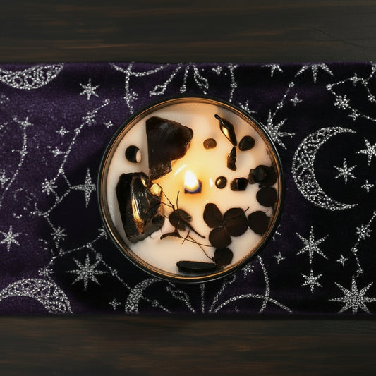 Hop Hare Crystal Magic Flower Candle - The Knight of Swords