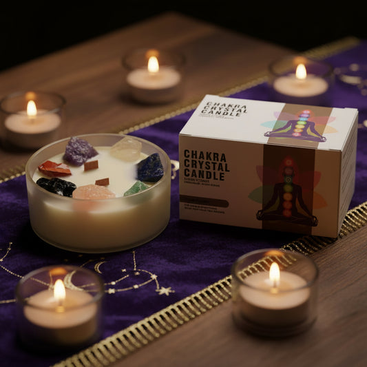 Large Chakra Crystal Candles - Seven Charkra