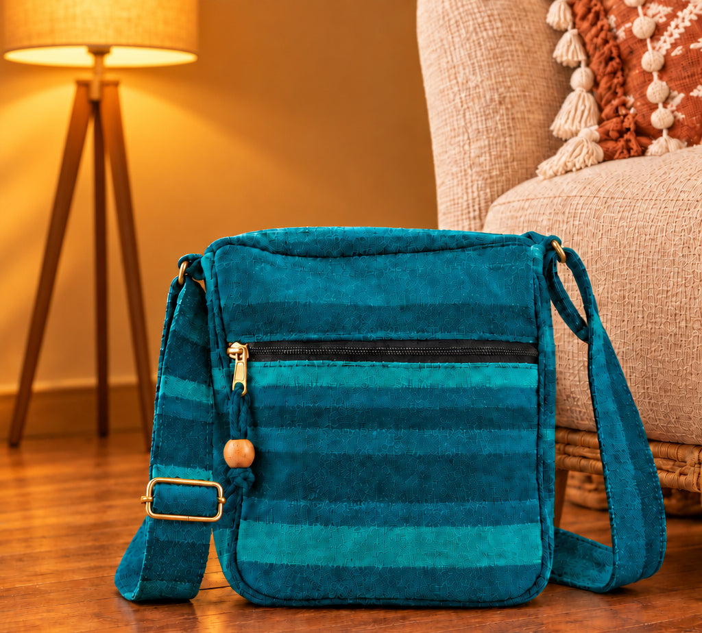 Lrg Nepal Sling Bag  (Adjustable Strap) - Deep Sea Blues