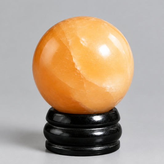 Yellow Jade Planet on a Sola Goldstone Stand (SATURN)
