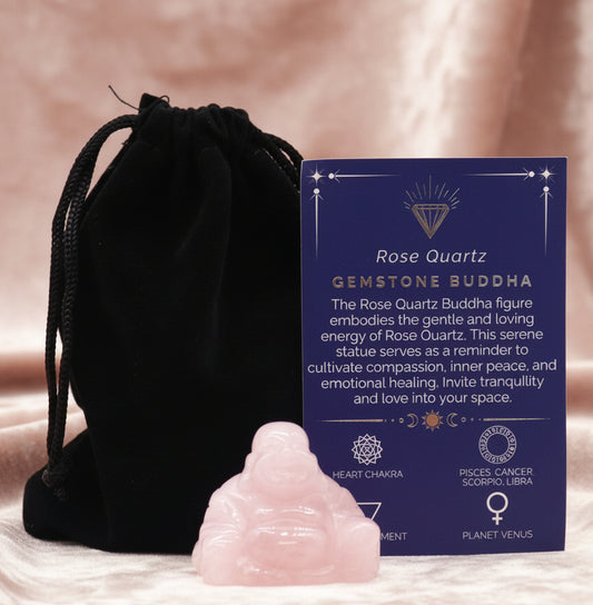 Gemstone Small Buddha- Rose Quartz