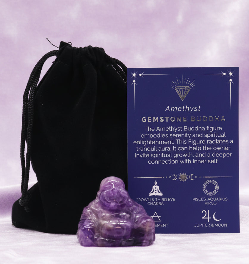 Gemstone Small Buddha - Amethyst