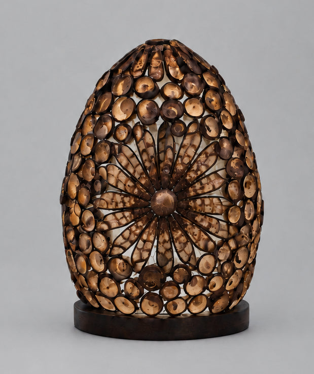 Boho Sea Shell Lamp - Chocolate Twist Oval - 15cm