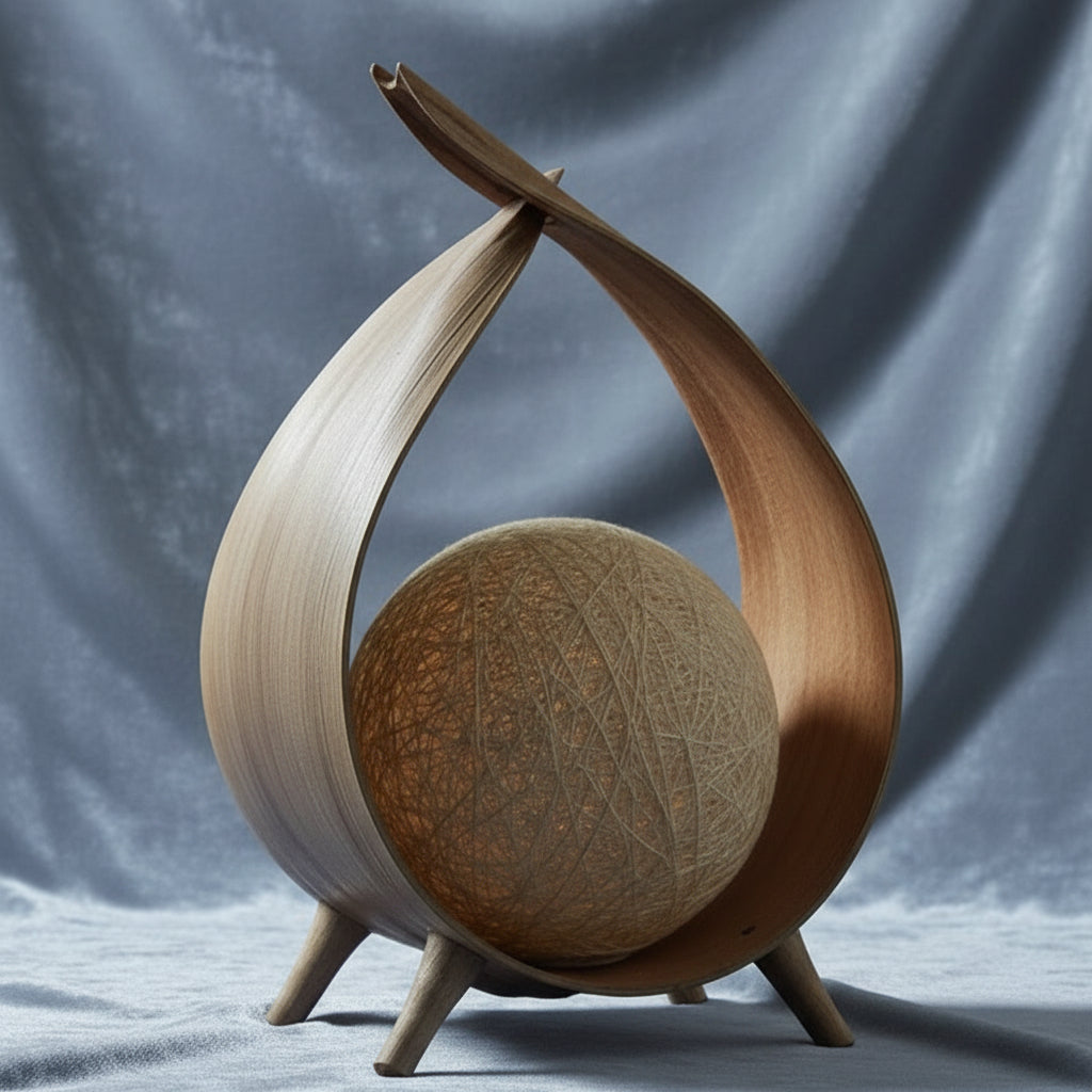 Natural Coconut Lamp - Natural Wrapover