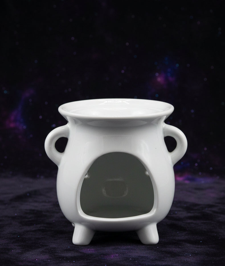 Cauldron Oil Burner - Tree of Life - White