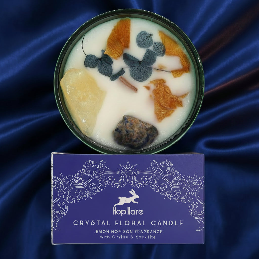 Hop Hare Crystal Magic Flower Candle - The Sun