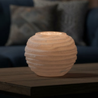 Selenite Snowball Candle Holder - 8 cm