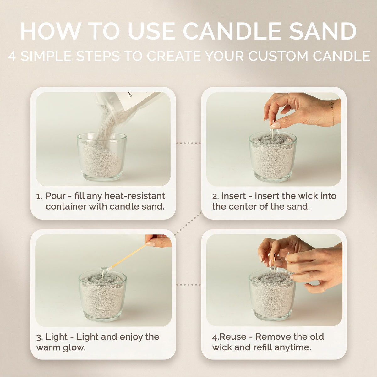 Fragranced Candle Sand - Latte Beige - Pure Serenity - 300g