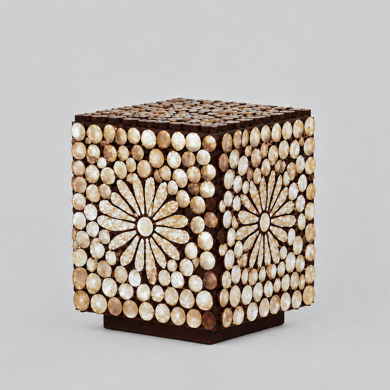 Boho Sea Shell Lamp - Chocolate Twist Square - 15cm