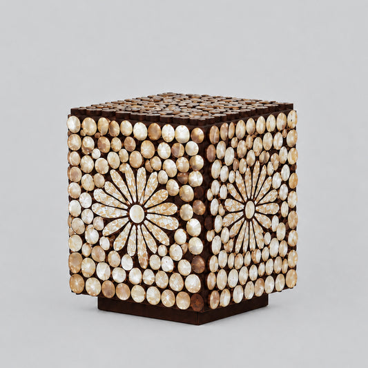 Boho Sea Shell Lamp - Chocolate Twist Square - 15cm