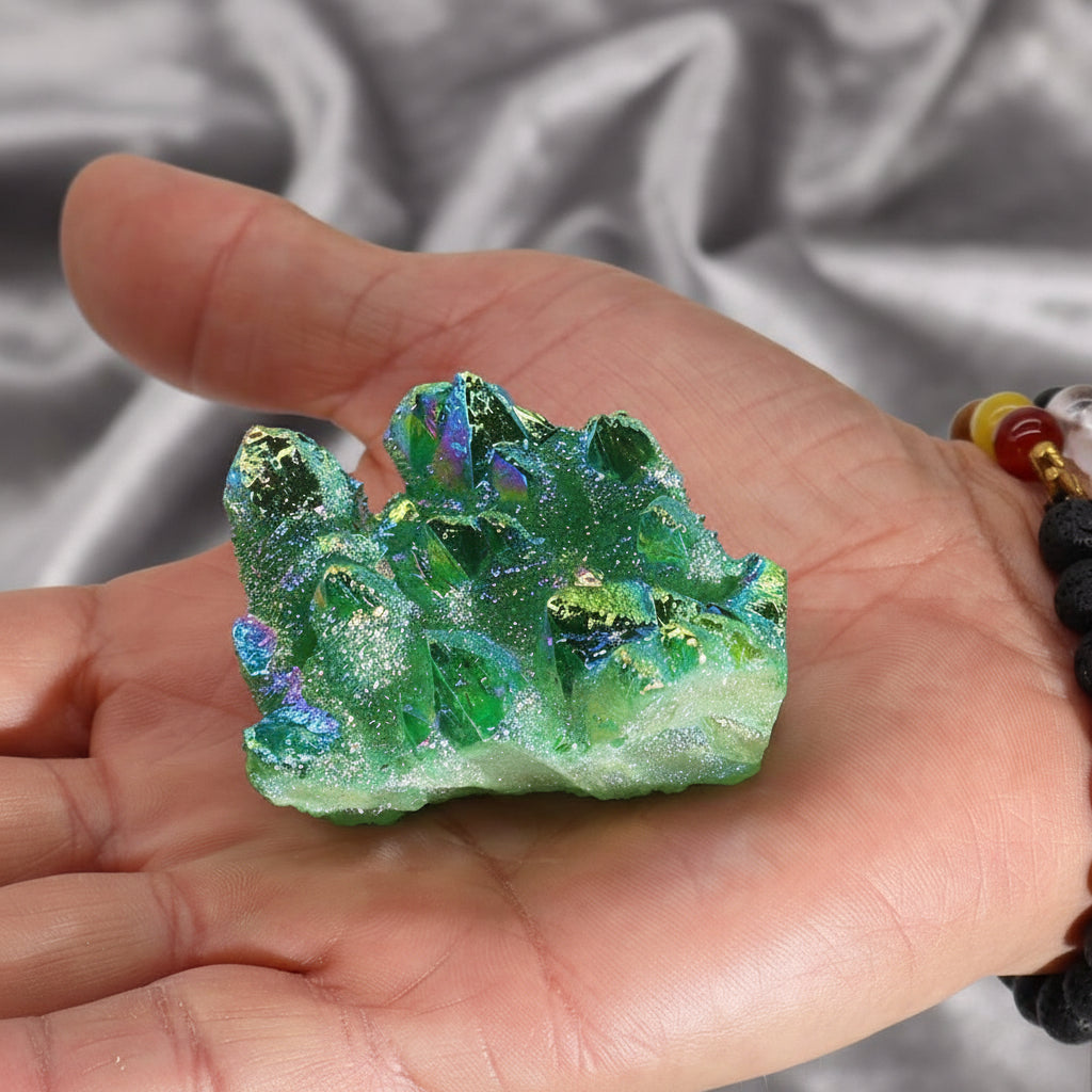 Med Enhanced Quartz - Aura Green Flame Quartz