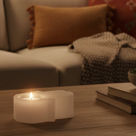Selenite Hamsa Candle Holder 