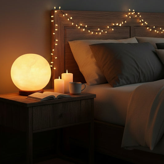 Salt Lamp Ball - Big Wooden Base