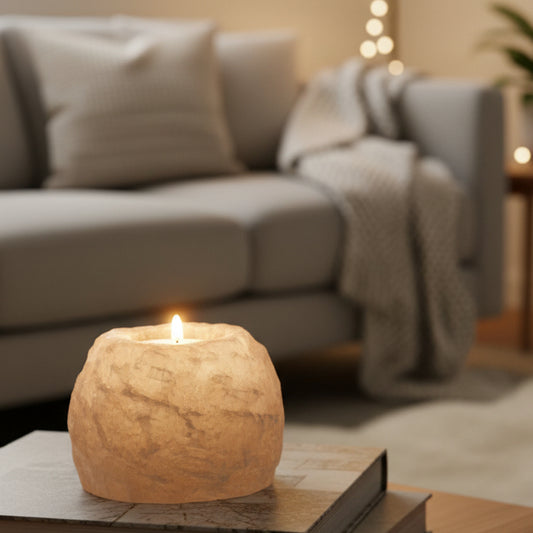 Grey Salt Candle Holder 600-800g