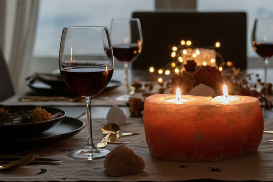 Natural Salt Candle Holder - 2 holes