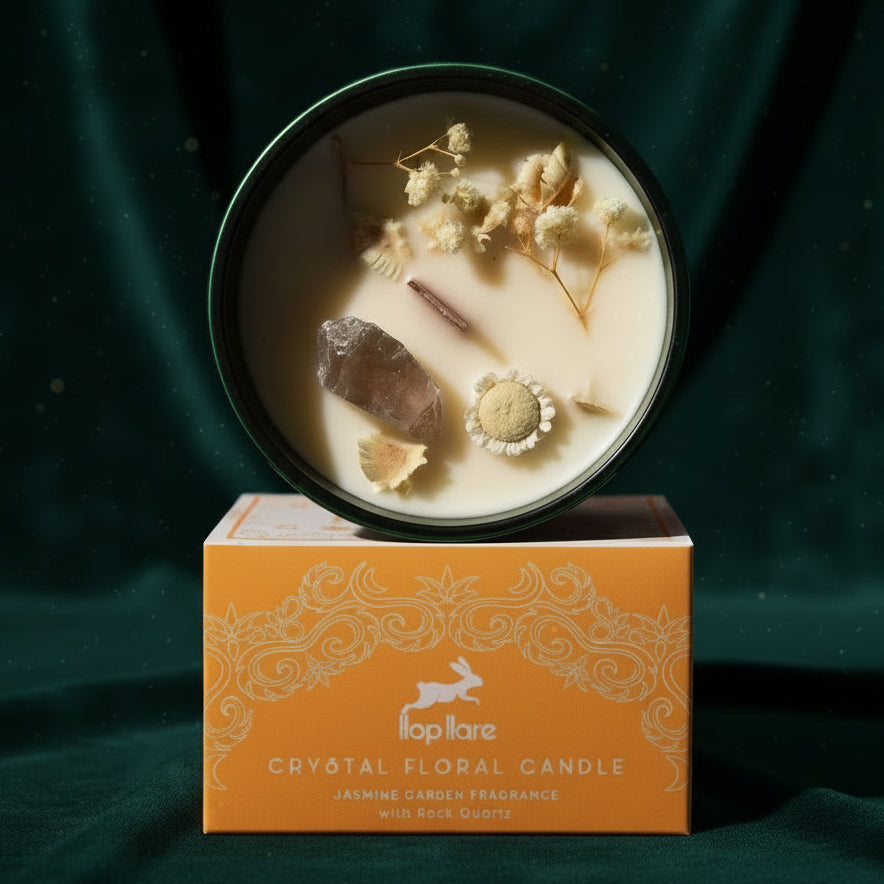 Hop Hare Crystal Magic Flower Candle - The Lion