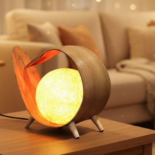Natural Coconut Lamp - Natural Wrapover