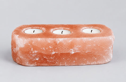 Natural Salt Candle Holder - 3 holes