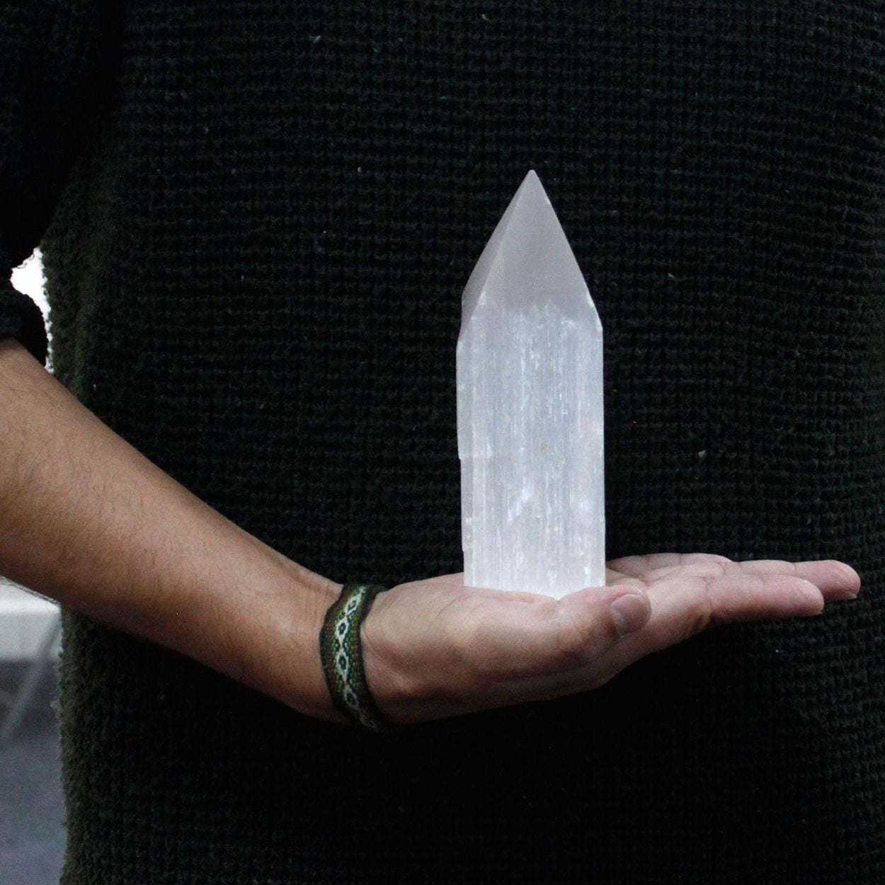 Selenite Pencil Point Tower - 15 cm
