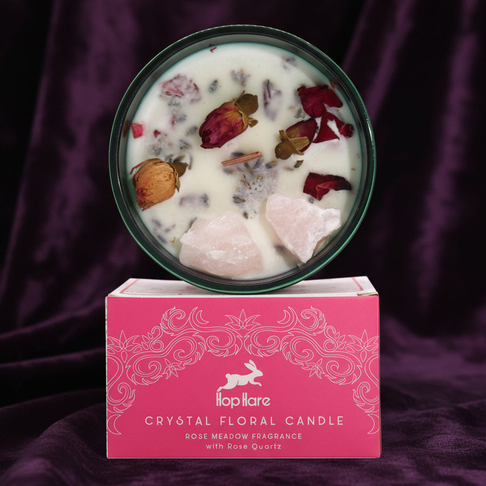 Hop Hare Crystal Magic Flower Candle - The Lovers