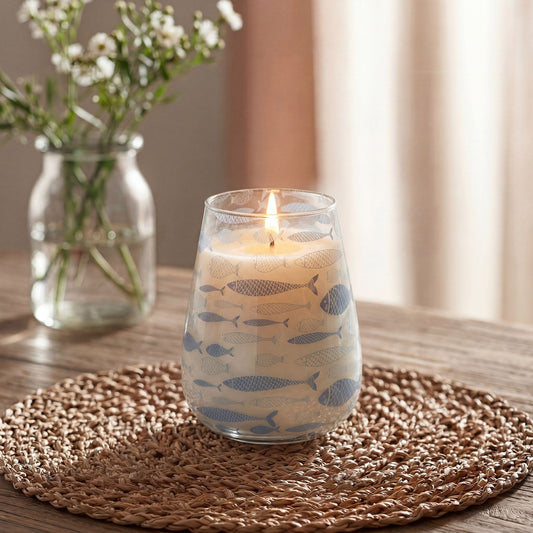 Tall Glass Jar Candles - Seabreeze