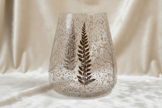 Natural Floral Glass - Large Bowl Candle Holder - Pino - (15x12cm)