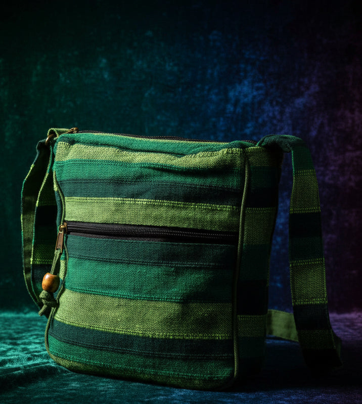 Lrg Nepal Sling Bag (Adjustable Strap) - Forest Green