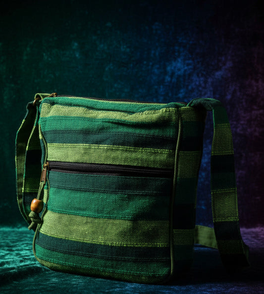 Lrg Nepal Sling Bag (Adjustable Strap) - Forest Green