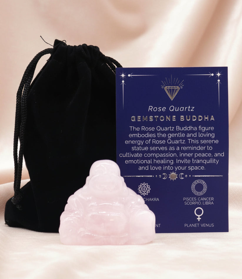 Gemstone Large Buddha - Rose Quartz