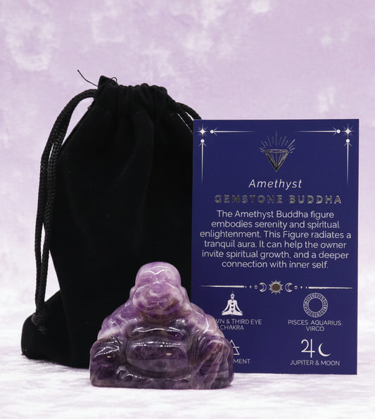 Gemstone Large Buddha - Amethyst